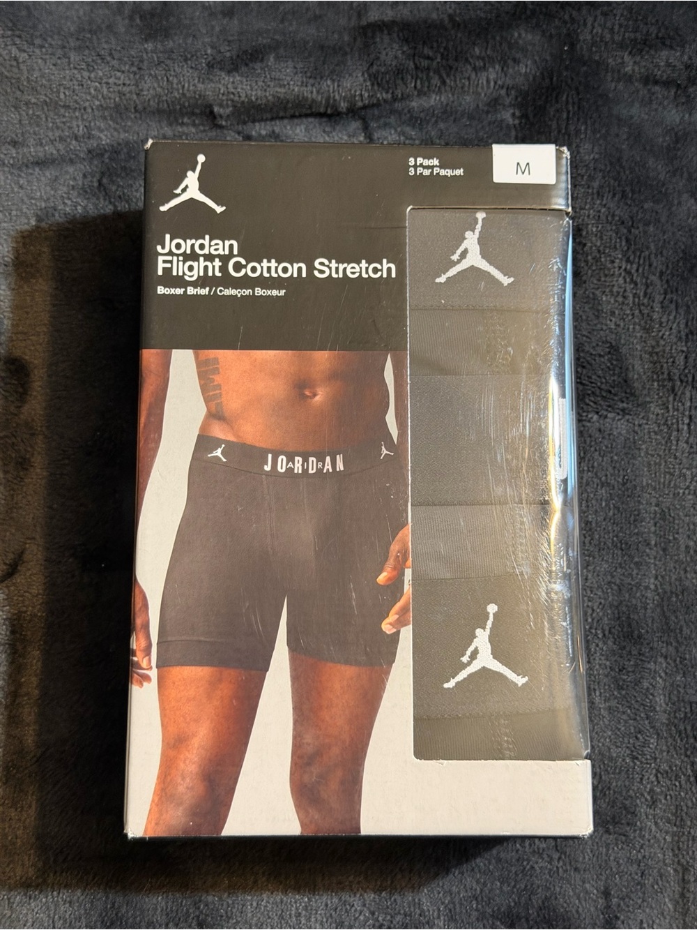 Jordan Flight Cotton Stretch Boxer Briefs - Black (M)